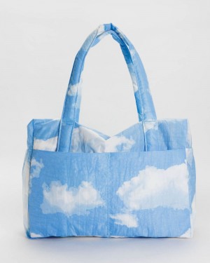 Baggu Cloud Carry-on Tote Bags Blue White | 7315-RJMDF