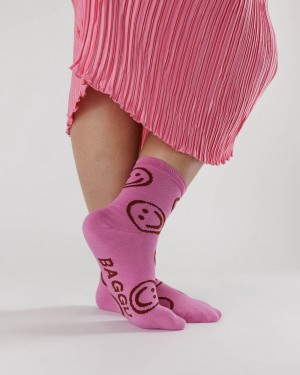 Baggu Crew Socks Pink | 8462-DJUHI