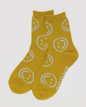 Baggu Crew Socks Yellow | 2960-GQIRX