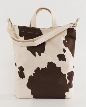 Baggu Duck Tote Bags Brown White | 0257-WTEZV