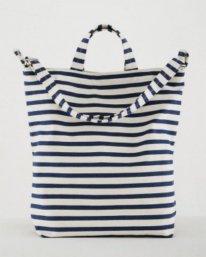 Baggu Duck Tote Bags Navy White | 7398-NWFPI