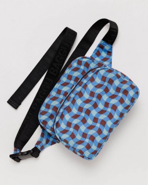 Baggu Fanny Pack Crossbody Bags Blue | 2389-HTXIO