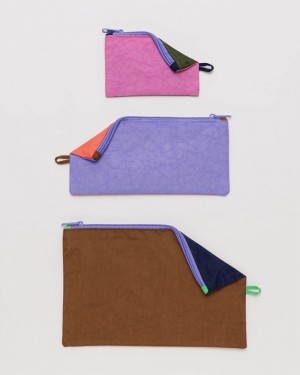 Baggu Flat Pouch Set Pouches Multicolor | 3629-ONXLM