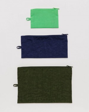 Baggu Flat Pouch Set Pouches Multicolor | 8275-TQAPR