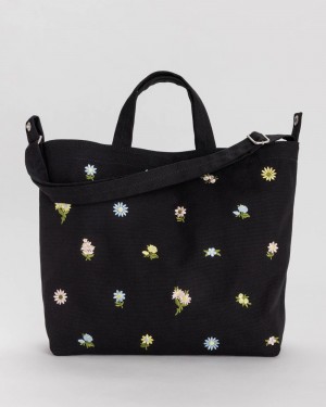 Baggu Horizontal Duck Tote Bags Black | 7542-FNXZY