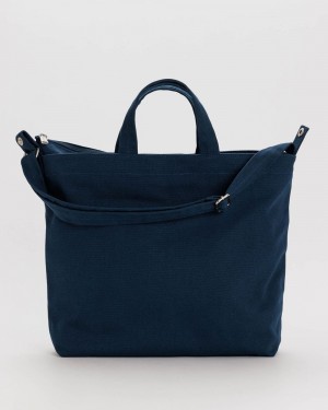 Baggu Horizontal Zip Duck Tote Bags Navy | 3845-JNFOC