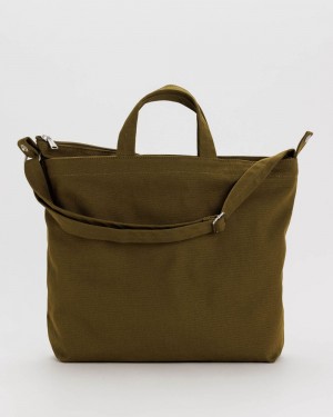 Baggu Horizontal Zip Duck Tote Bags Olive | 1764-LXVHU