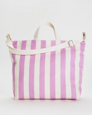 Baggu Horizontal Zip Duck Tote Bags Pink White | 2457-GTSNY