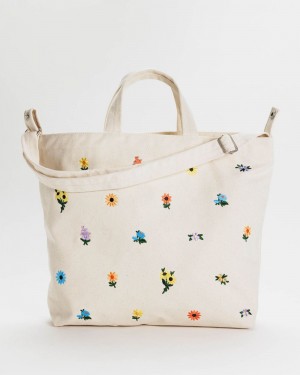 Baggu Horizontal Zip Duck Tote Bags White | 7860-TYUVD