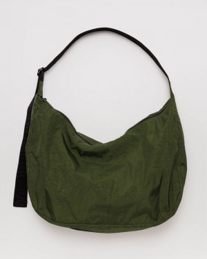 Baggu Large Nylon Crescent Crossbody Bags Olive | 4130-NUVXE