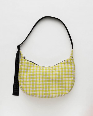 Baggu Medium Nylon Crescent Crossbody Bags Yellow | 7592-TIEDF