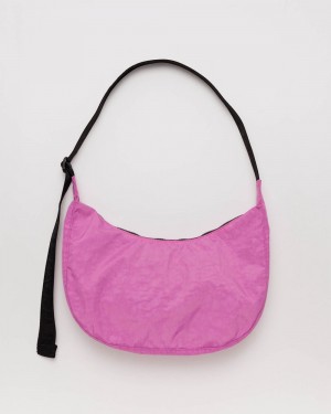 Baggu Medium Nylon Crescent Crossbody Bags Pink | 7180-IVPAS