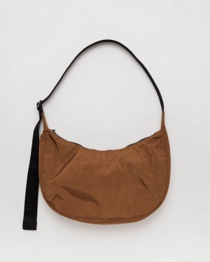 Baggu Medium Nylon Crescent Crossbody Bags Brown | 1504-DWVPT