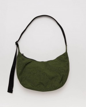 Baggu Medium Nylon Crescent Crossbody Bags Olive | 4821-EOTSW