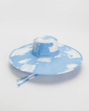 Baggu Packable Sun Hats Blue White | 1367-DPIVC