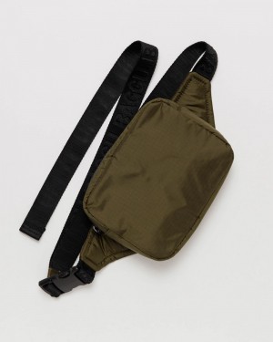 Baggu Puffy Fanny Pack Crossbody Bags Olive | 7895-NJRZA