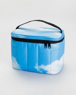 Baggu Puffy Lunch Bags Blue White | 5782-SHZVU