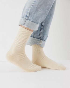 Baggu Ribbed Socks Beige | 8430-QLIGZ