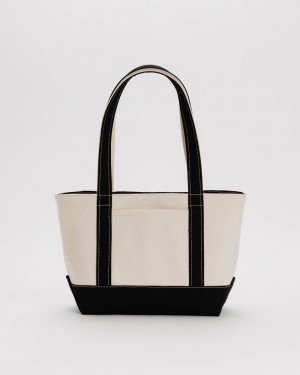 Baggu Small Heavyweight Canvas Tote Bags Black | 7018-YPNDK