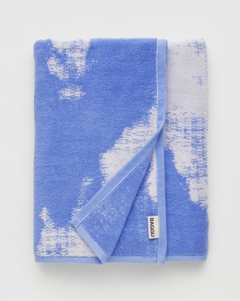 Baggu Bath Towels Blue White | 9067-ATLWX