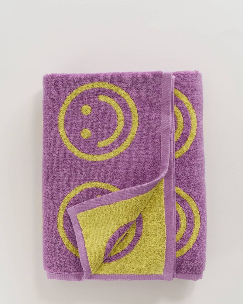 Baggu Bath Towels Purple Yellow | 1082-DZGAJ