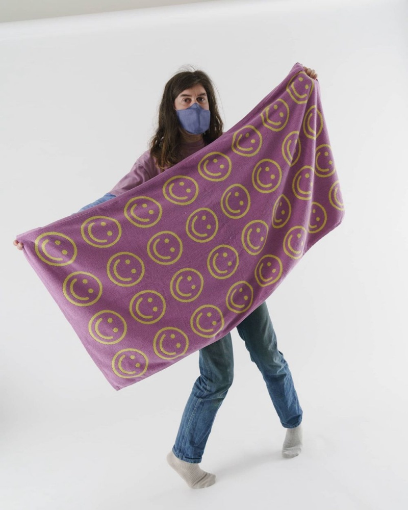 Baggu Bath Towels Purple Yellow | 1082-DZGAJ