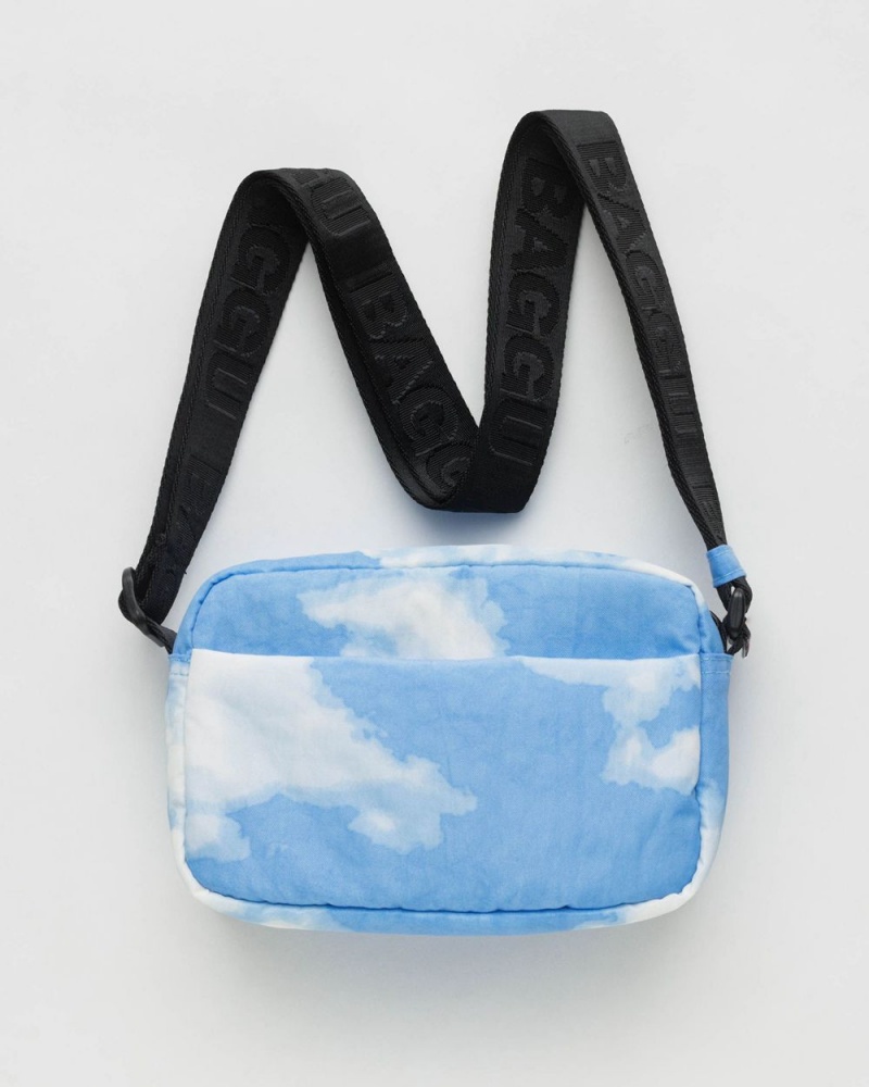 Baggu Camera Crossbody Bags Blue White | 9184-VFHTJ