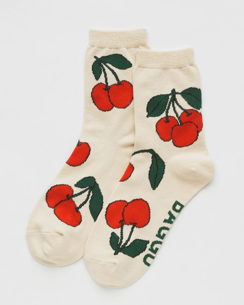 Baggu Crew Socks Beige | 4973-GNLJB