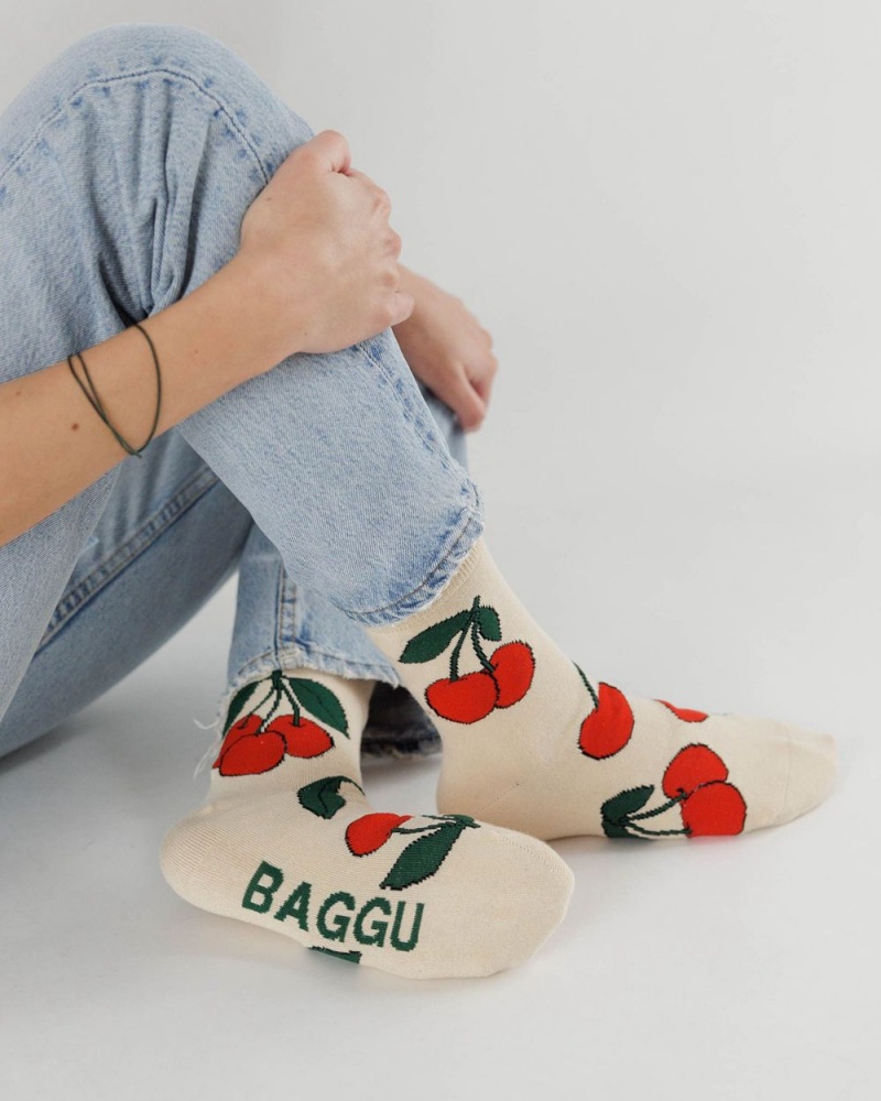 Baggu Crew Socks Beige | 4973-GNLJB