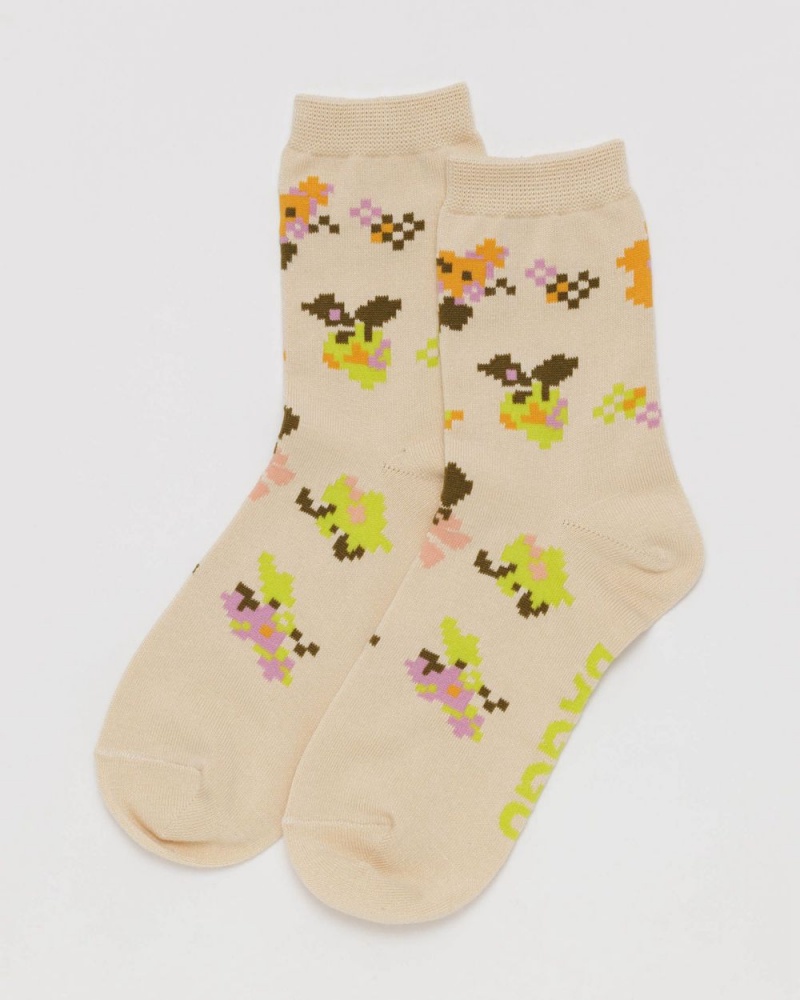 Baggu Crew Socks Beige | 8971-SXYJI