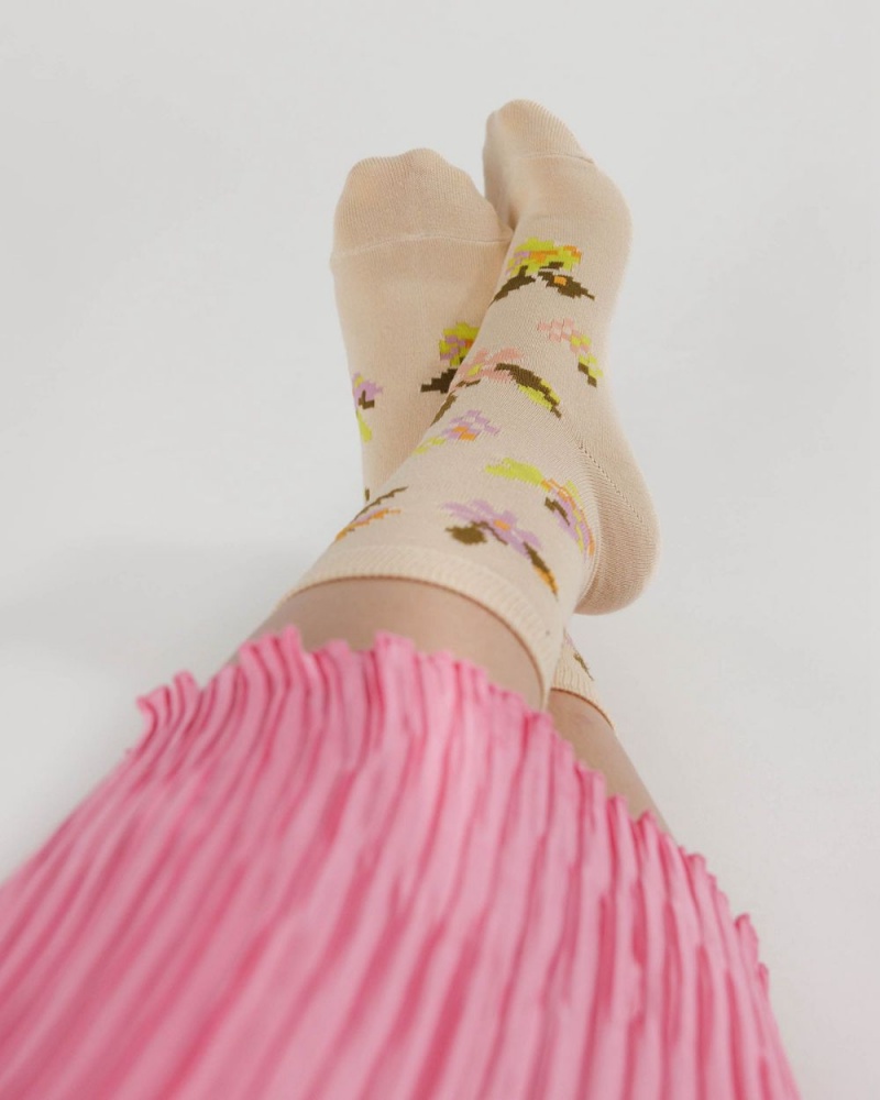 Baggu Crew Socks Beige | 8971-SXYJI