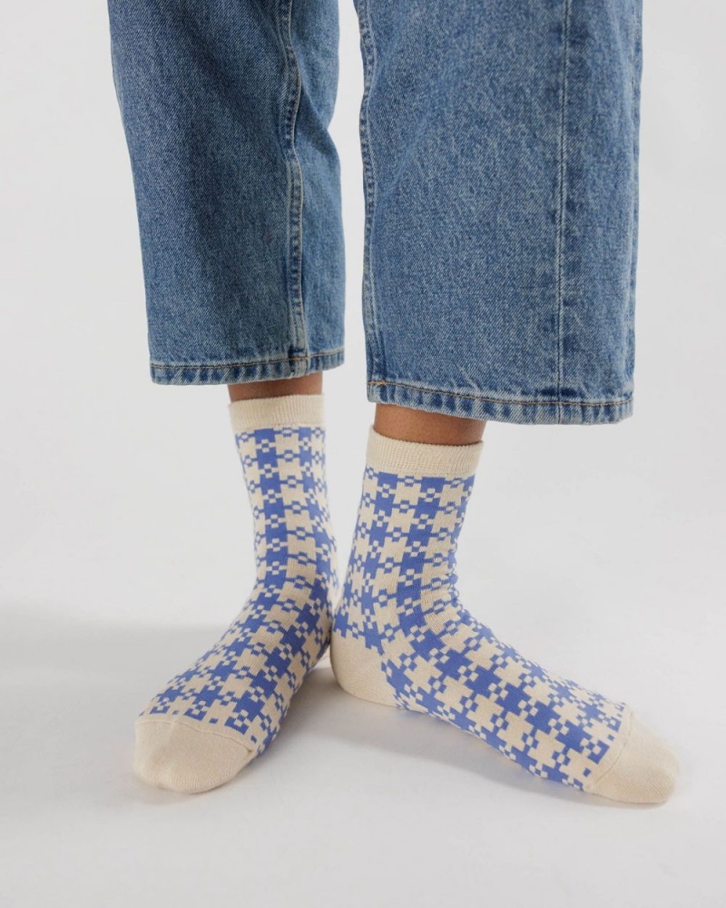 Baggu Crew Socks Blue | 3829-SFWLG