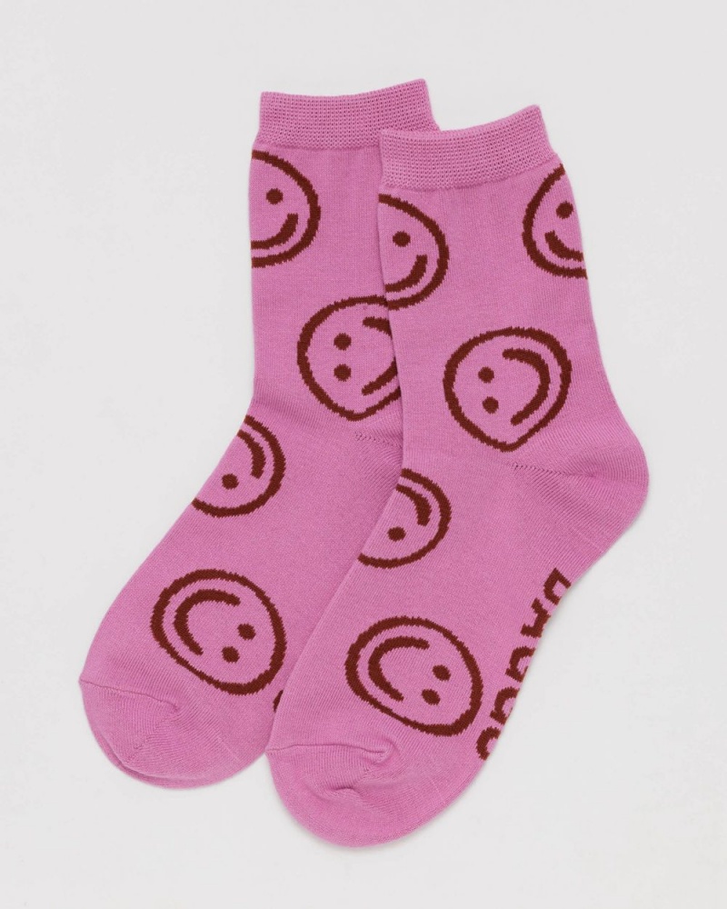 Baggu Crew Socks Pink | 8462-DJUHI