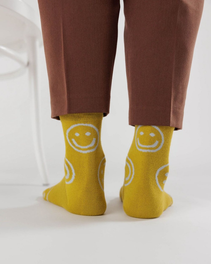 Baggu Crew Socks Yellow | 2960-GQIRX