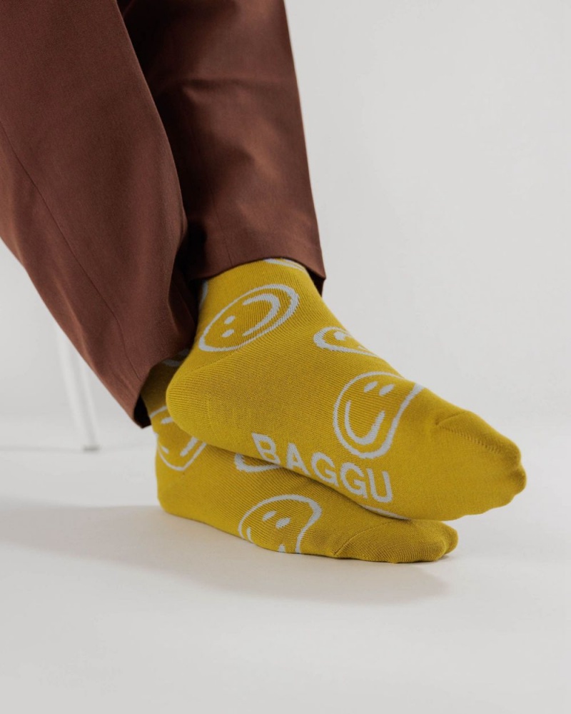 Baggu Crew Socks Yellow | 2960-GQIRX