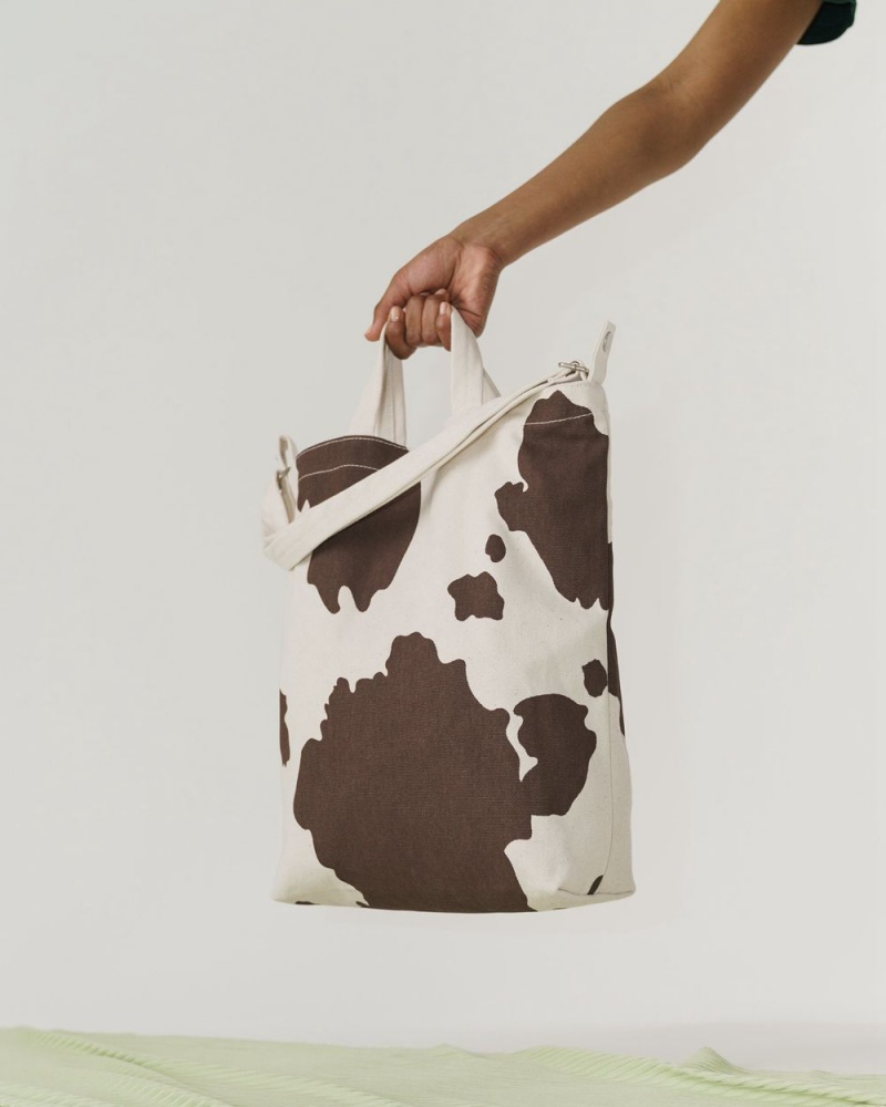 Baggu Duck Tote Bags Brown White | 0257-WTEZV