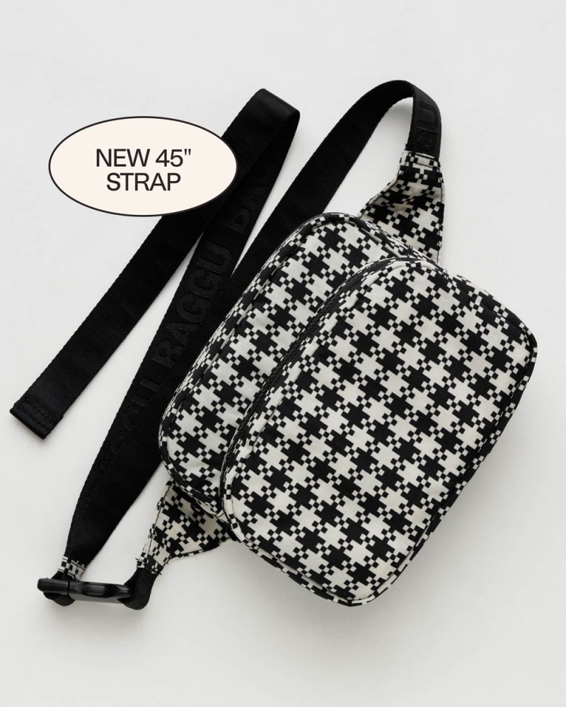 Baggu Fanny Pack Crossbody Bags Black White | 4901-AWIYO