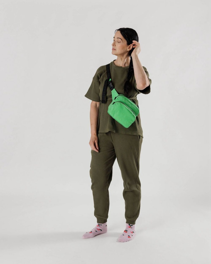 Baggu Fanny Pack Crossbody Bags Green | 5937-XYMKL