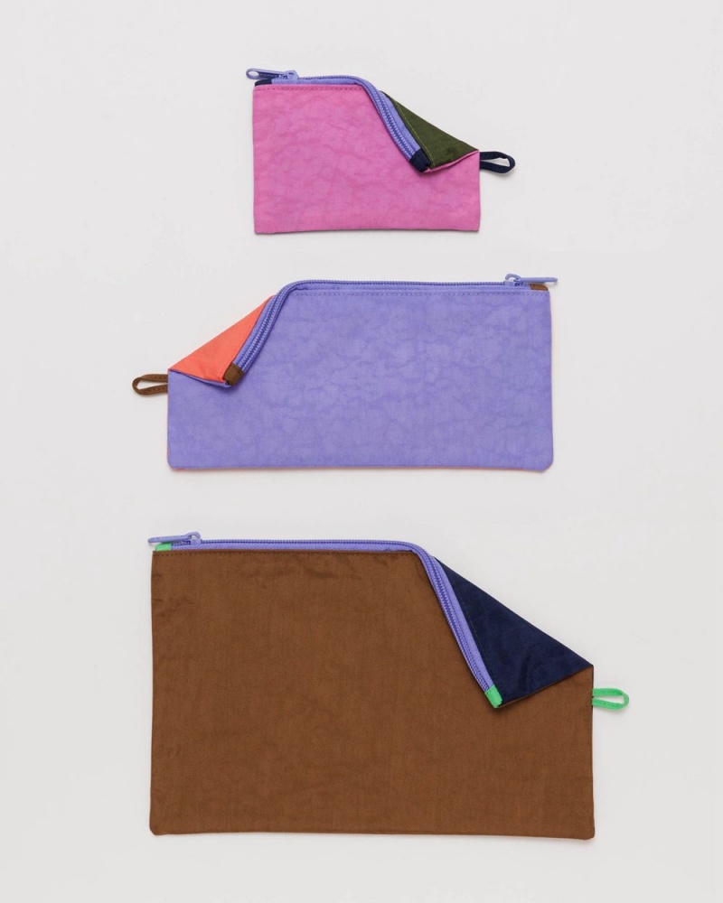 Baggu Flat Pouch Set Travel Bags Multicolor | 6052-DGZCA