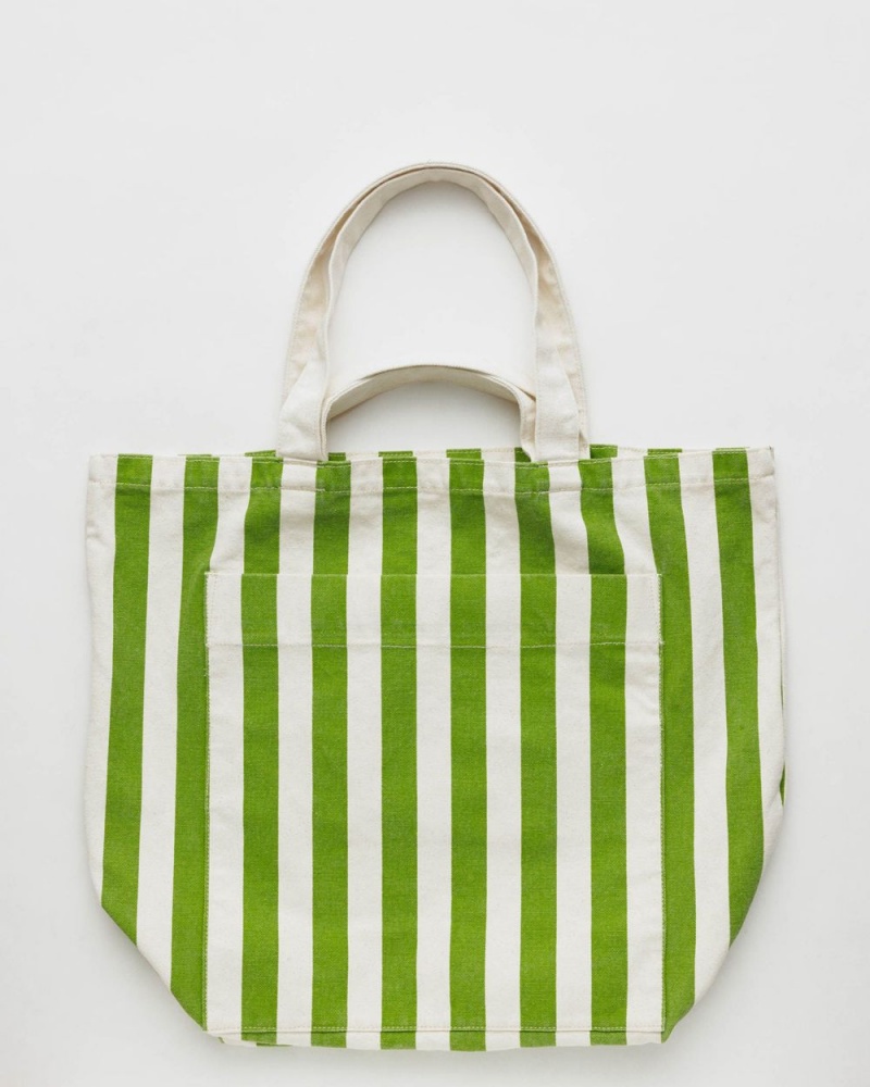 Baggu Giant Pocket Tote Bags Green White | 6079-ISHQT