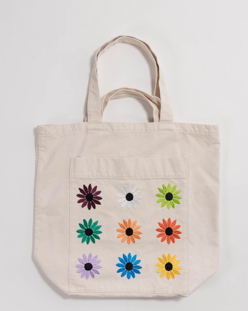 Baggu Giant Pocket Tote Bags White | 3106-WDFJE