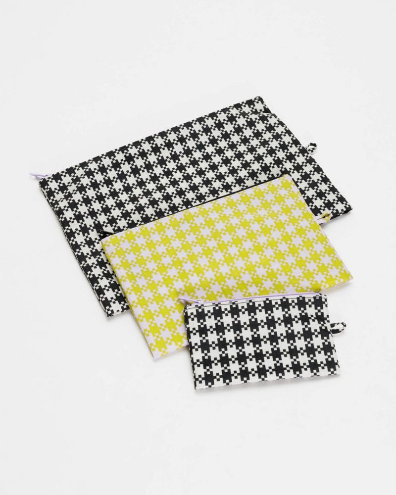 Baggu Go Pouch Set Pouches Black Green | 4125-ZYPLS