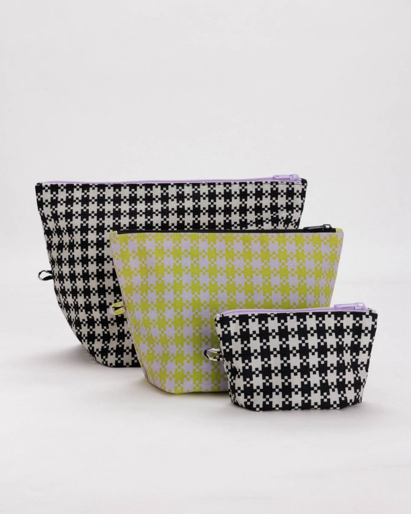 Baggu Go Pouch Set Pouches Black Green | 4125-ZYPLS