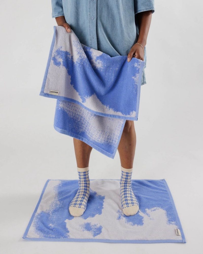 Baggu Hand Set of 2 Towels Blue White | 3950-BGNTU