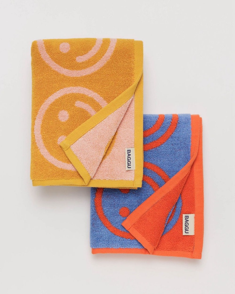 Baggu Hand Set of 2 Towels Yellow Blue | 6798-ITDPC