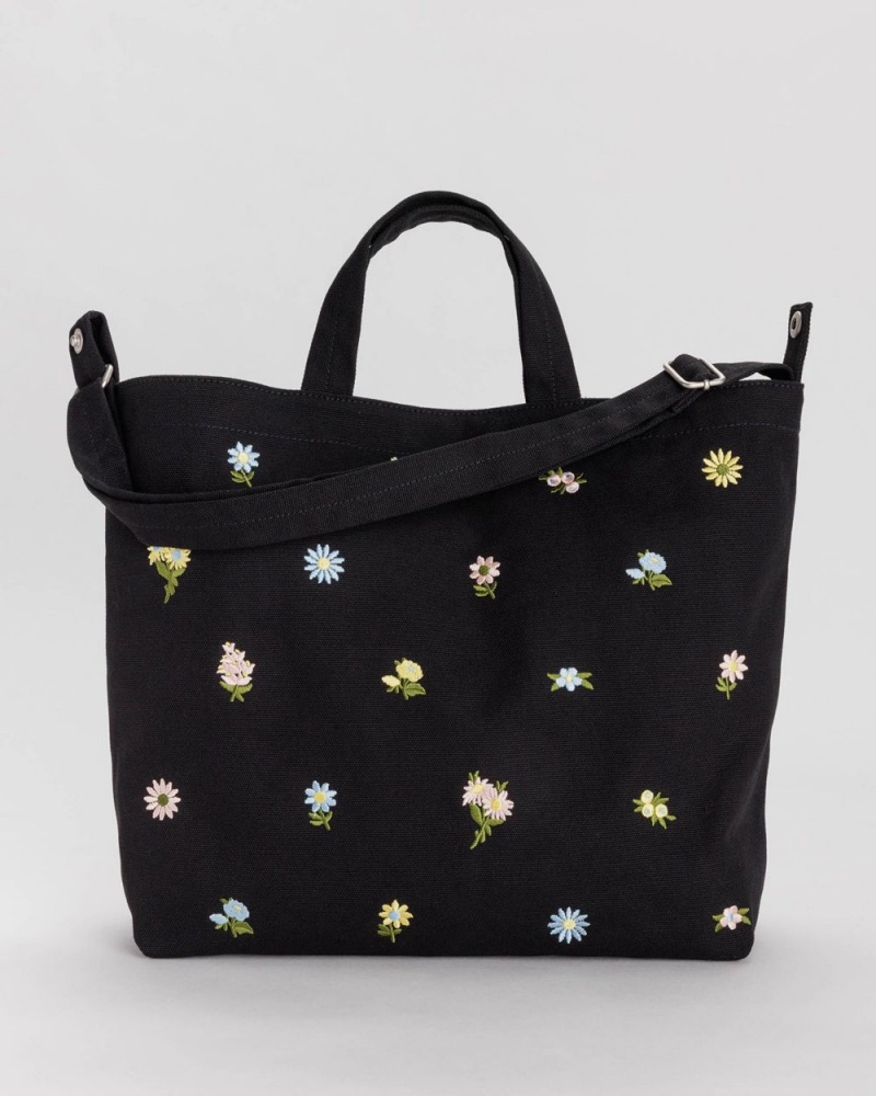 Baggu Horizontal Duck Tote Bags Black | 7542-FNXZY