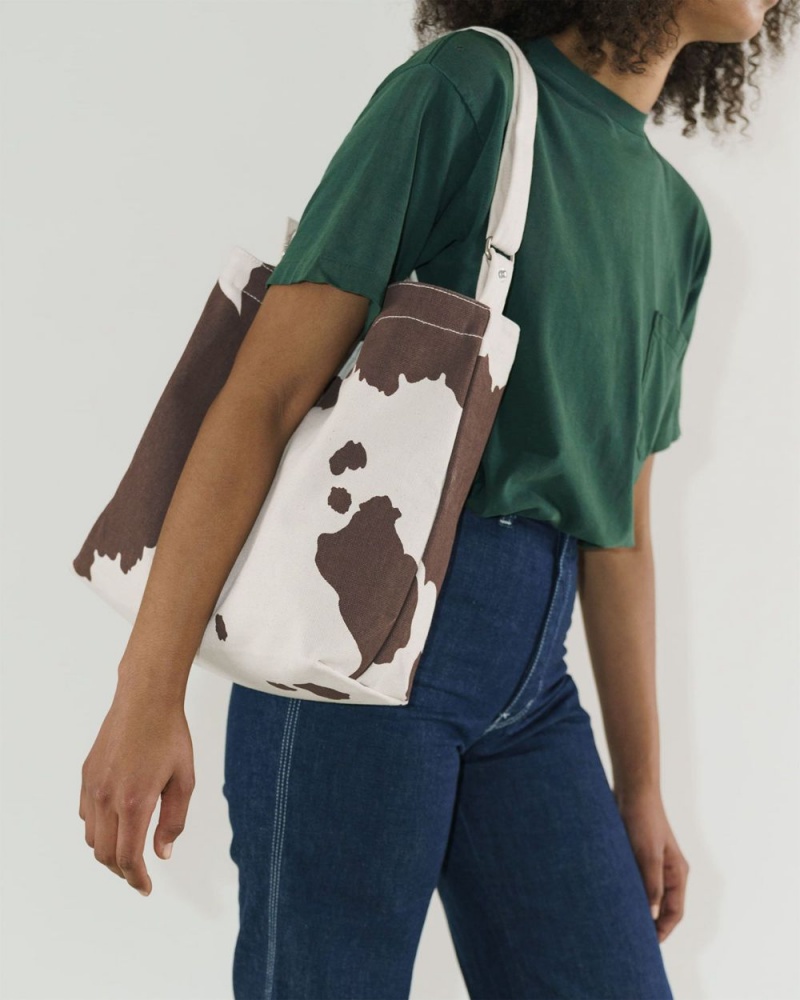 Baggu Horizontal Duck Tote Bags Brown White | 5319-ZLWHE