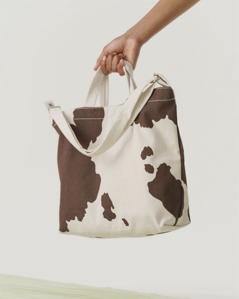 Baggu Horizontal Duck Tote Bags Brown White | 5319-ZLWHE