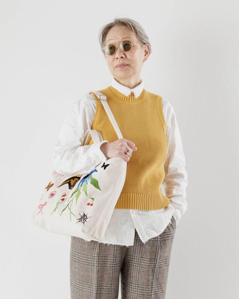 Baggu Horizontal Duck Tote Bags White | 4915-KTYNW