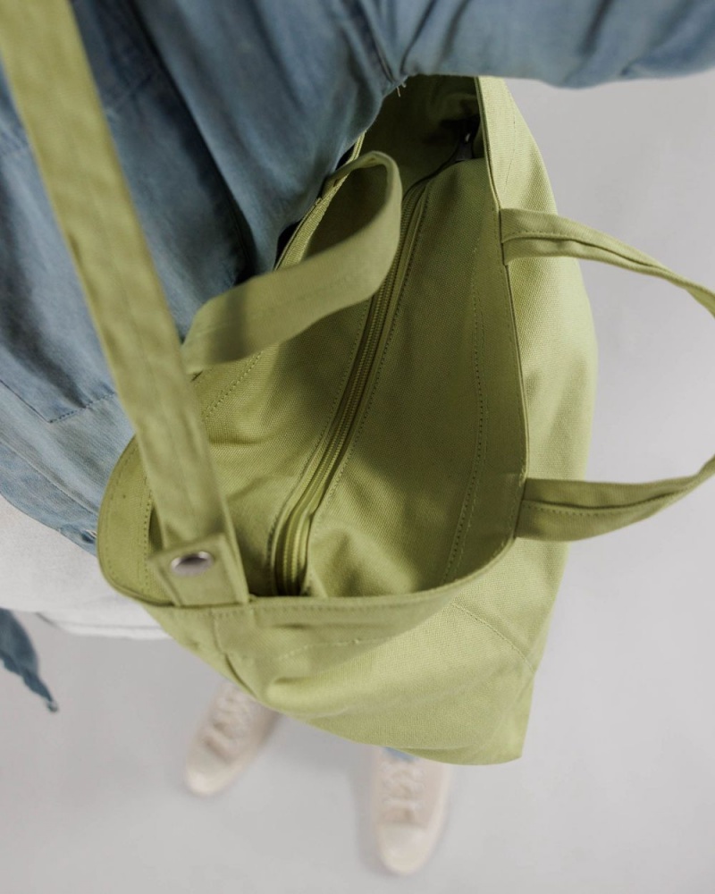 Baggu Horizontal Zip Duck Tote Bags Green | 9870-DRFEZ